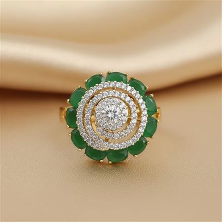 American Diamond Adjustable Ring With 2 Tone Plating