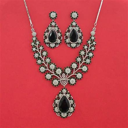 Cubic Zirconia Classic Necklace With Rhodium Plating