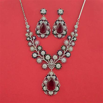 Cubic Zirconia Classic Necklace With Rhodium Plating