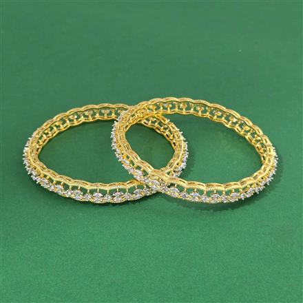 Cz Classic Bangles With 2 Tone Plating
