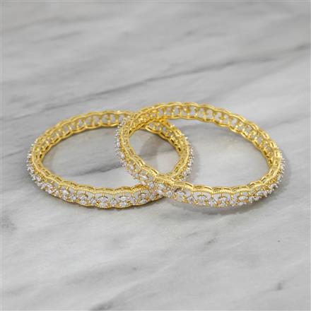Cz Classic Bangles With 2 Tone Plating