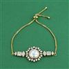Cz Adjustable Bracelet With Mehndi 2 Tone Rhodium Plating