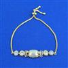 Cz Adjustable Bracelet With Mehndi 2 Tone Rhodium Plating