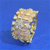 Cz Adjustable Ring With 2 Tone Plating