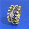 Cz Adjustable Ring With 2 Tone Plating