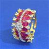 Cz Adjustable Ring With 2 Tone Plating