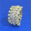 Cz Adjustable Ring With 2 Tone Plating