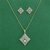Cz Classic Pendant Set With 2 Tone Plating