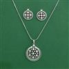 Cz Classic Pendant Set With Rhodium Plating