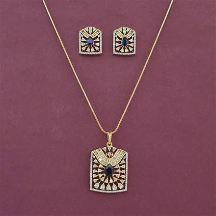 Cz Classic Pendant Set With 2 Tone Plating