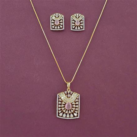 Cz Classic Pendant Set With 2 Tone Plating