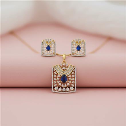 Cz Classic Pendant Set With 2 Tone Plating