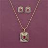 Cz Classic Pendant Set With 2 Tone Plating
