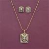 Cz Classic Pendant Set With 2 Tone Plating