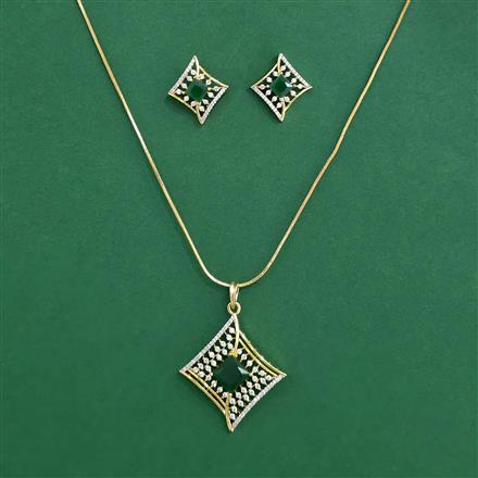 Cz Classic Pendant Set With 2 Tone Plating