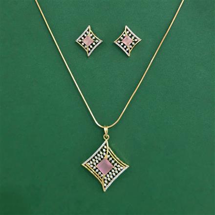 Cz Classic Pendant Set With 2 Tone Plating