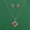 Cz Classic Pendant Set With 2 Tone Plating