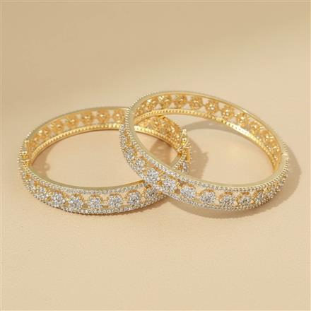 Cz Openable Bangles With 2 Tone Plating
