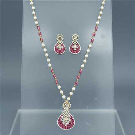 Cz Classic Pendant Set With 2 Tone Plating
