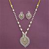Cz Classic Pendant Set With 2 Tone Rhodium Plating