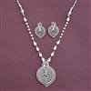 Cz Classic Pendant Set With 2 Tone Rhodium Plating