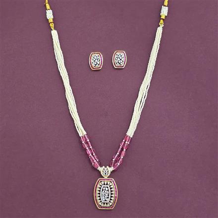 Cz Classic Pendant Set With 2 Tone Plating