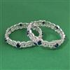 Cz Openable Bangles With Rhodium Plating