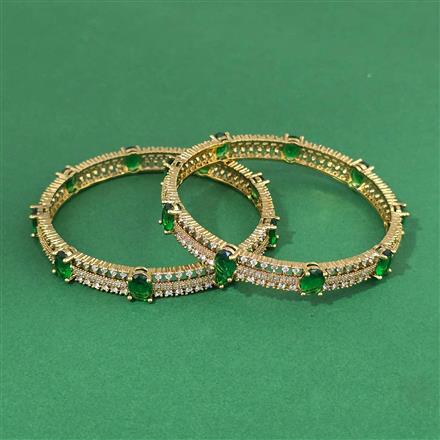 Cz Classic Bangles With Mehndi Plating