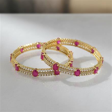 Cz Classic Bangles With Mehndi Plating