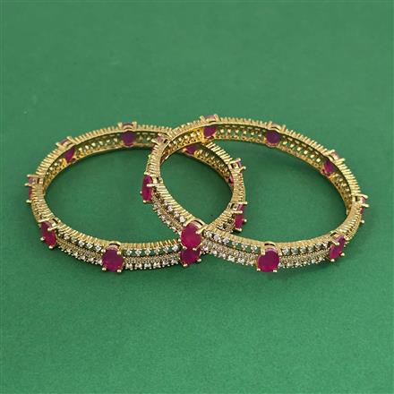 Cz Classic Bangles With Mehndi Plating