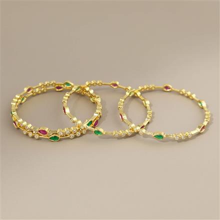 Cz Classic Bangles With Gold Plating