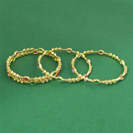 Cz Classic Bangles With Gold Plating