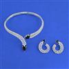 Cz Classic Necklace Set With Rhodium Plating