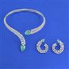 Cz Classic Necklace Set With Rhodium Plating