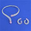 Cz Classic Necklace Set With Rhodium Plating