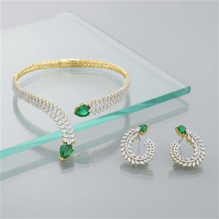 Cz Classic Necklace Set With 2 Tone Plating