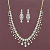 Cz Classic Necklace Set With Carat 2 Tone Rhodium Plating