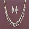 Cz Classic Necklace Set With Carat 2 Tone Rhodium Plating