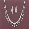 Cz Classic Necklace Set With Carat 2 Tone Rhodium Plating