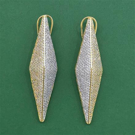 Cz Classic Earring With 2 Tone Carat Plating