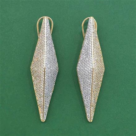 Cz Classic Earring With 2 Tone Carat Plating