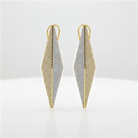 Cz Classic Earring With 2 Tone Carat Plating