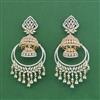 Cz Classic Earring With Carat 2 Tone Rhodium Plating