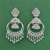 Cz Classic Earring With Carat 2 Tone Rhodium Plating