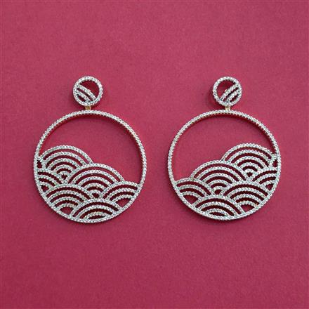 American Diamond Classic Earring With 2 Tone Carat Rhodium Plating