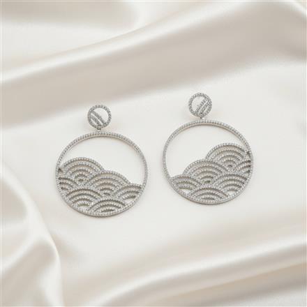 American Diamond Classic Earring With 2 Tone Carat Rhodium Plating