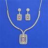 Cz Classic Necklace Set With Gold Plating