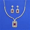 Cz Classic Necklace Set With Gold Plating