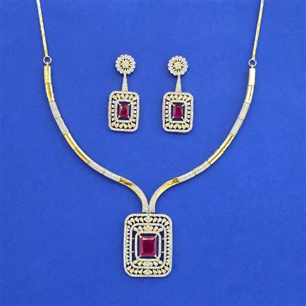 Cz Classic Necklace Set With Gold Plating