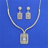Cz Classic Necklace Set With Gold Plating